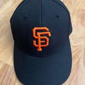 EUC 47 Brand SF Giants Black Cap with Orange Logo OS Adjustable Velcro back
